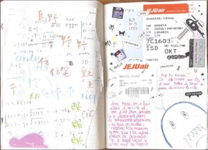 Scrapbooking page of junk from Korea trip 