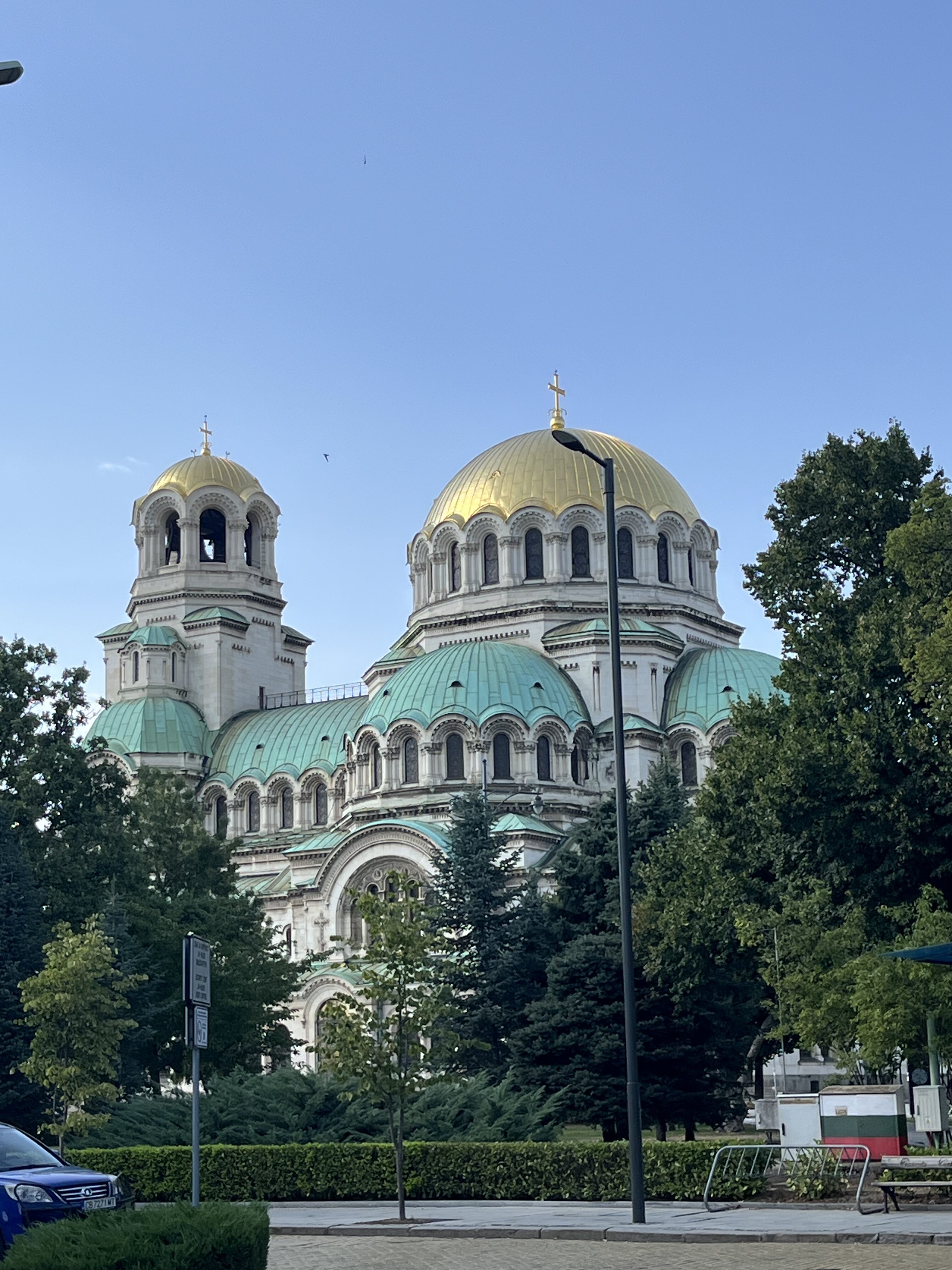 Russian church with golden dome in Sofia, Bulgaria