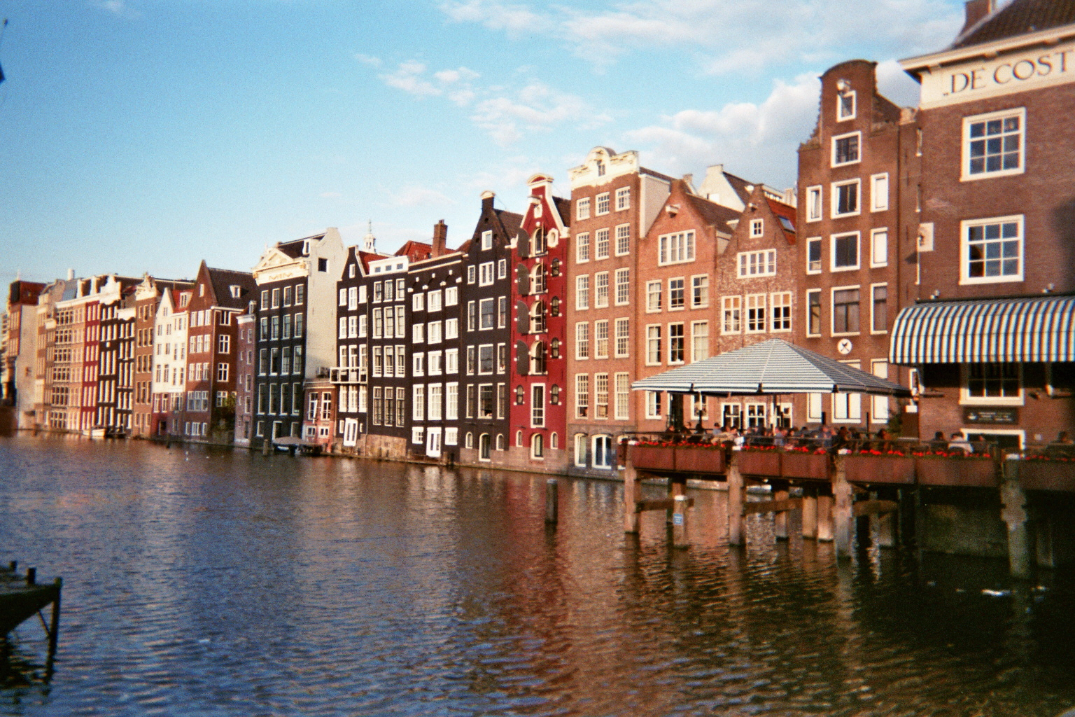 Colorful houses over the canal in Amsterdam, Netherlands